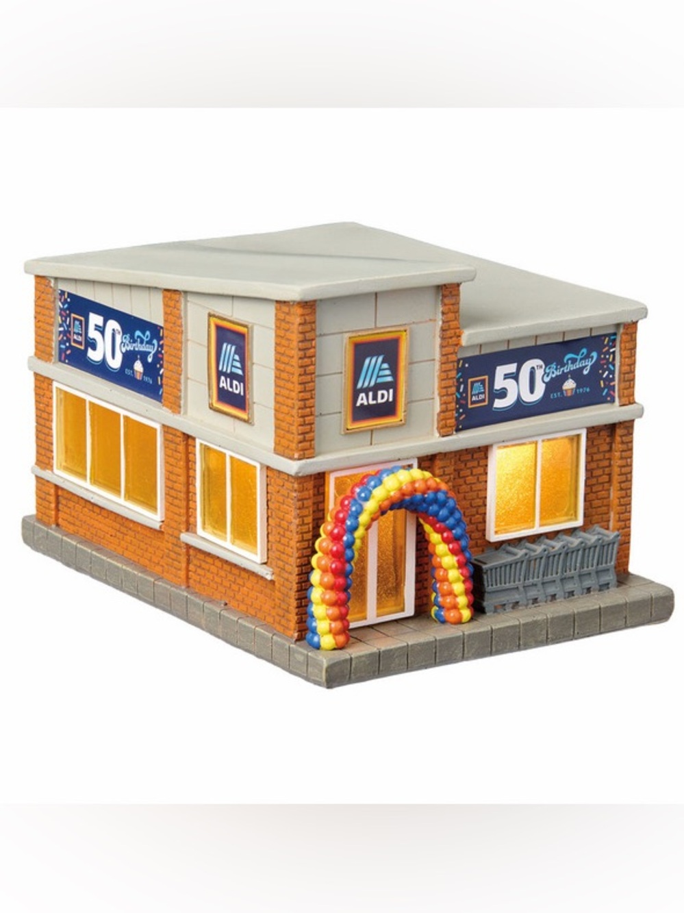 ALDI 50th Birthday Store with Balloon Arch